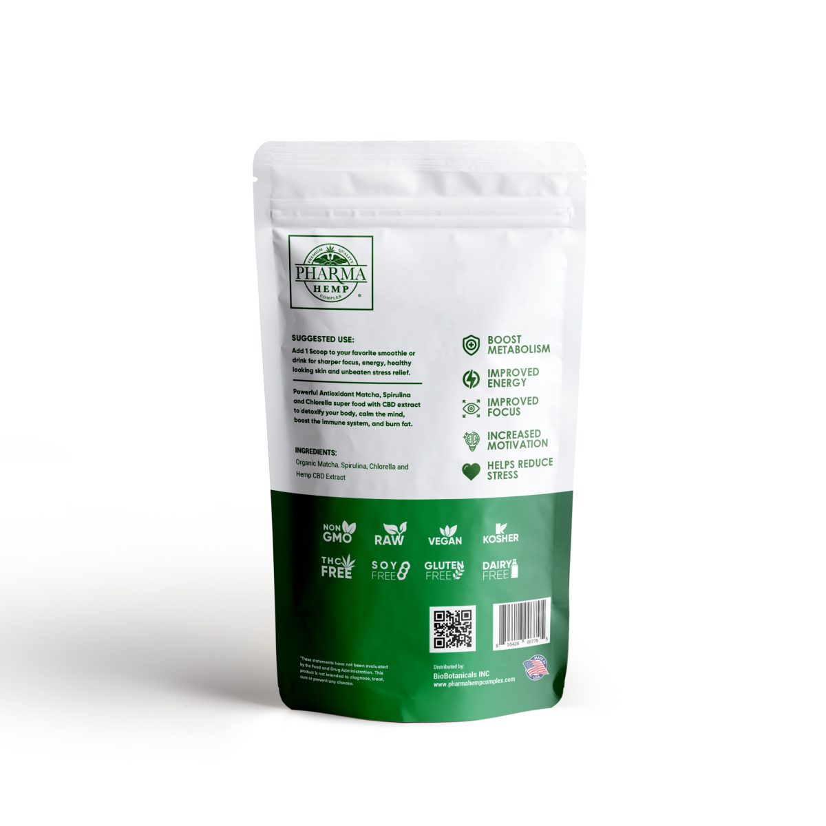 CBD Green Juice Mix with Matcha, Spirulina and Chlorella - Image 2